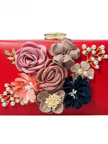 Juliet Evening Flower Clutch Bag - Elegant Floral Handbag