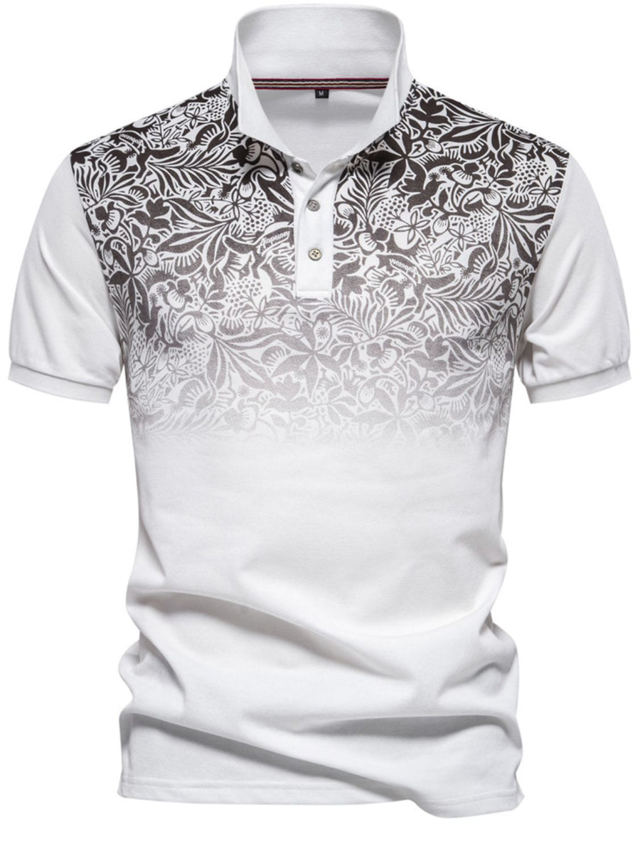 Etienne — Men's Printed Collared Neck Short Sleeve Polo Men's Tailored Shorts