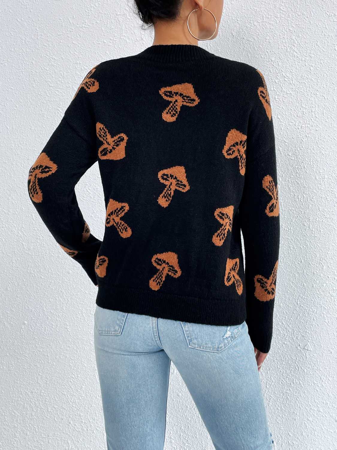 Ocean Delacroix — Patterned Drop Shoulder Sweater, alternate view 9