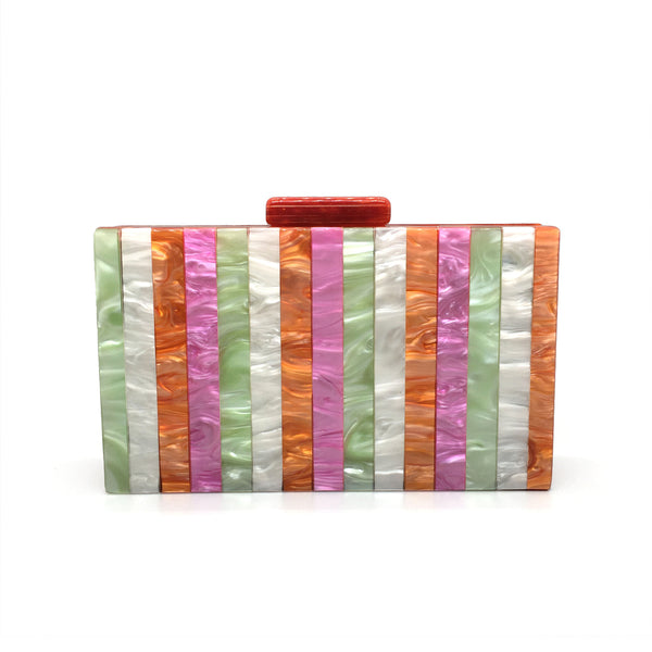 Women's Fashion Striped Acrylic Evening Bag