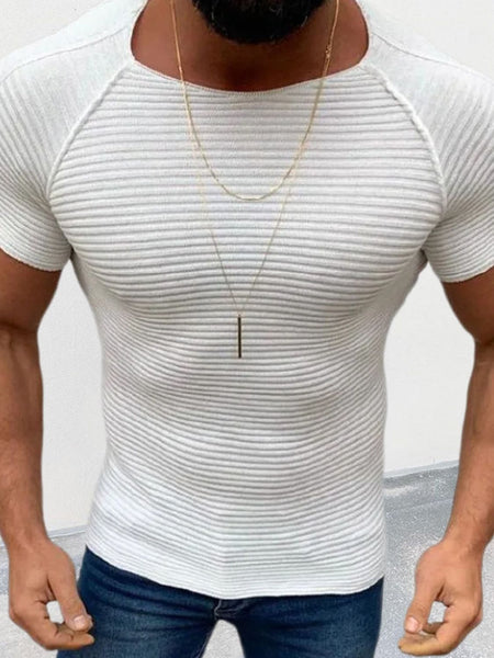 Men's Plus Size Round Neck Short Sleeve Top - Opulent Empire