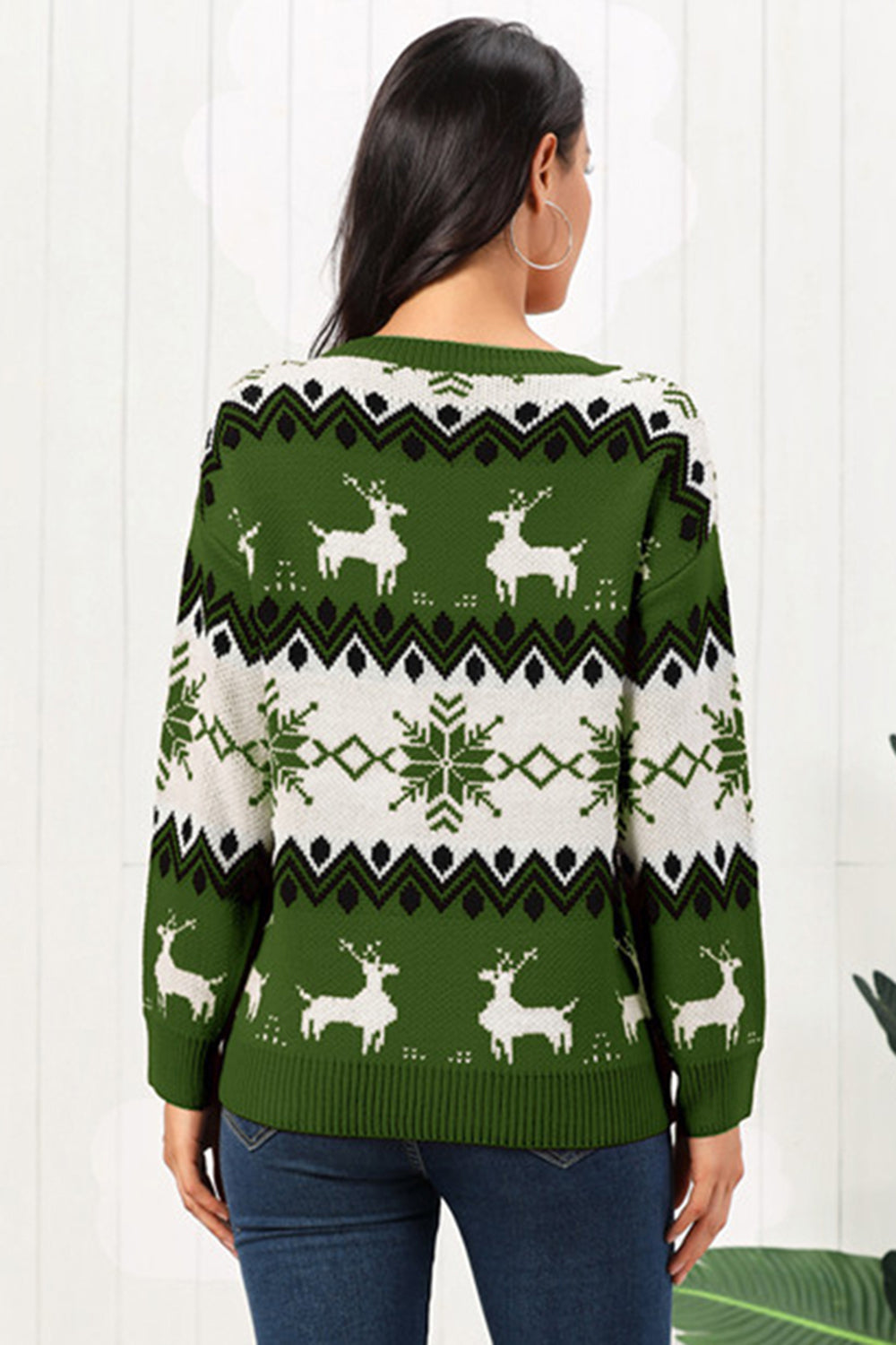 Onyx Rivière — Reindeer Round Neck Sweater, alternate view 8