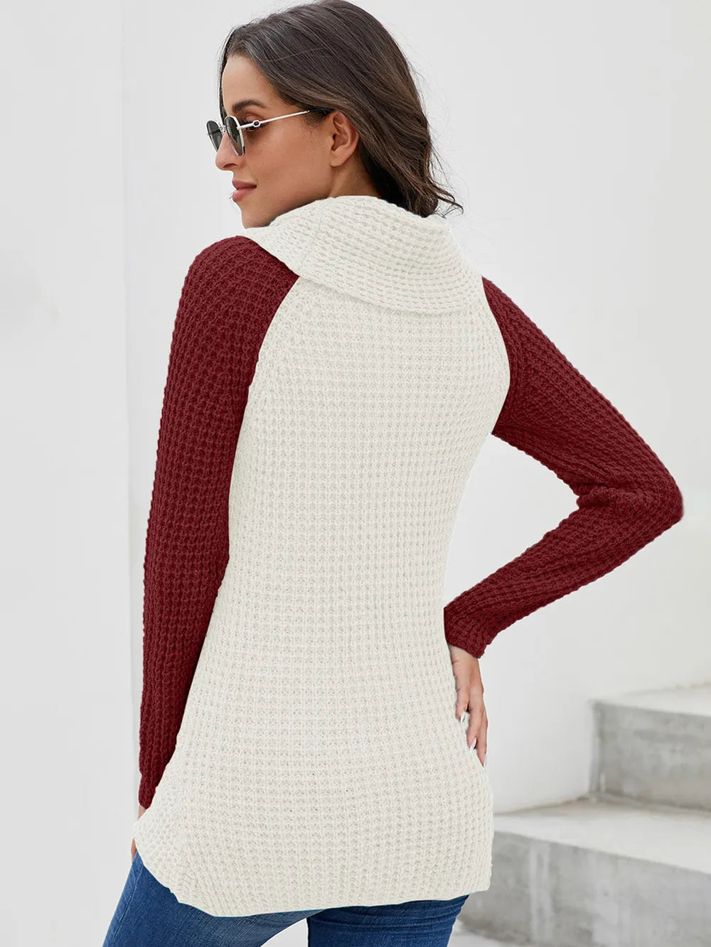 Monroe Rivière — Contrast Decorative Button Turtleneck Sweater, alternate view 11