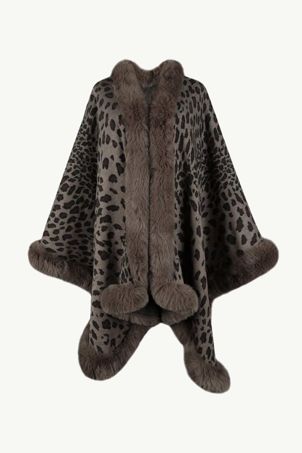 Sage Versailles — Leopard Open Front Poncho, alternate view 15