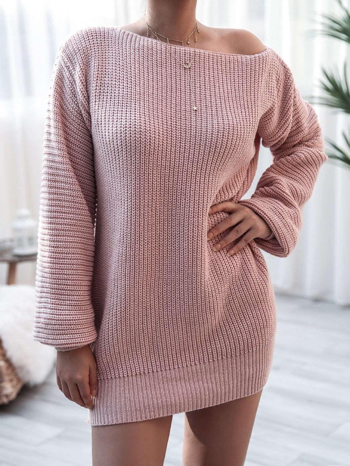 Noa Delacroix — Rib-Knit Mini Sweater Dress, alternate view 4