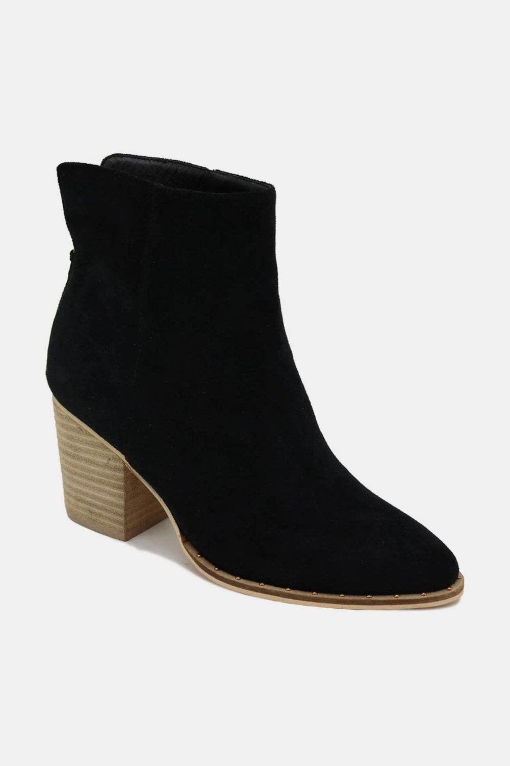Aster Laurent — Beast Fashion Suede Point Toe Ankle Booties Black Fashion Footwear, alternate view 2