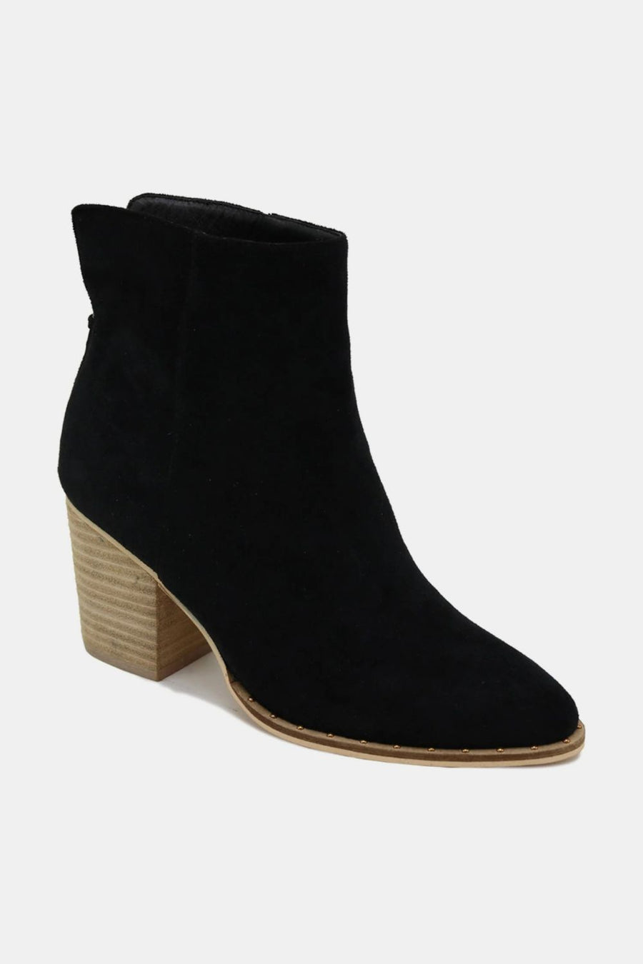 Aster Laurent — Beast Fashion Suede Point Toe Ankle Booties Black Fashion Footwear, alternate view 2