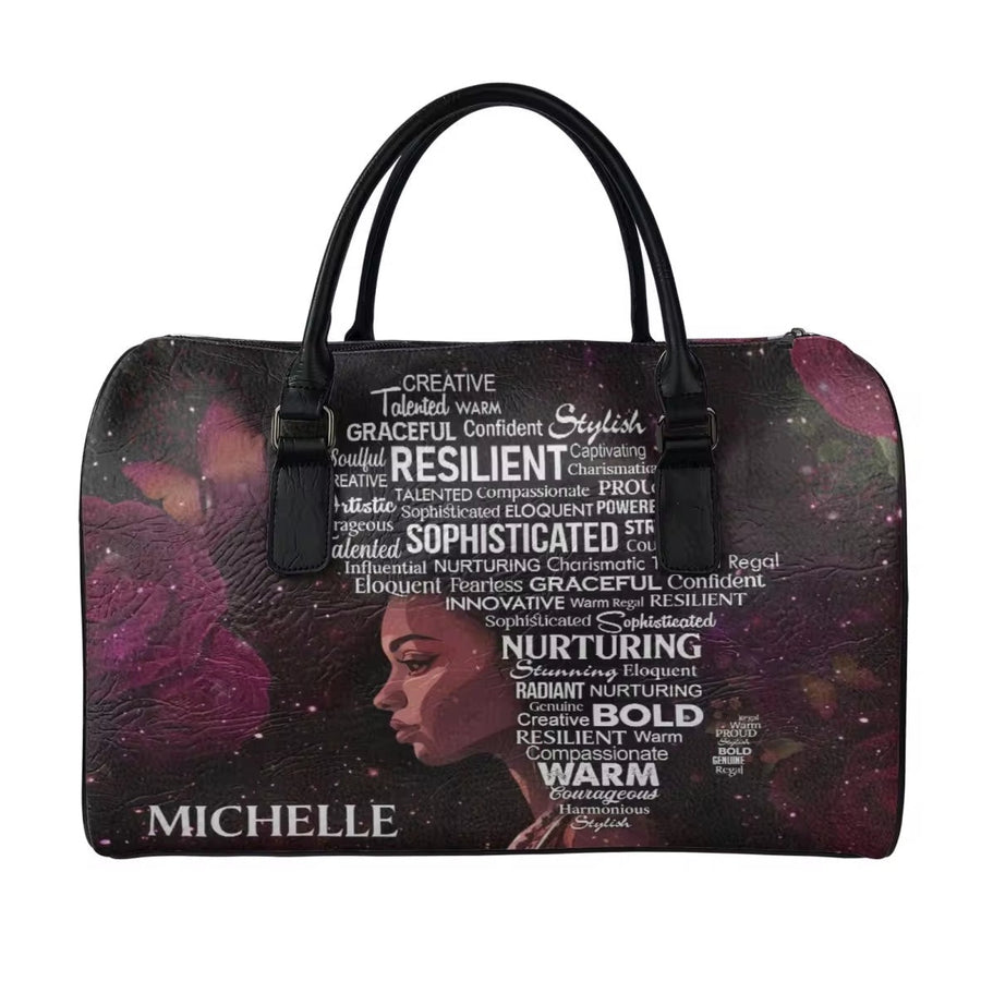 Zahara™ | Elegant African Warrior Faith Leather Duffel - Opulent Empire