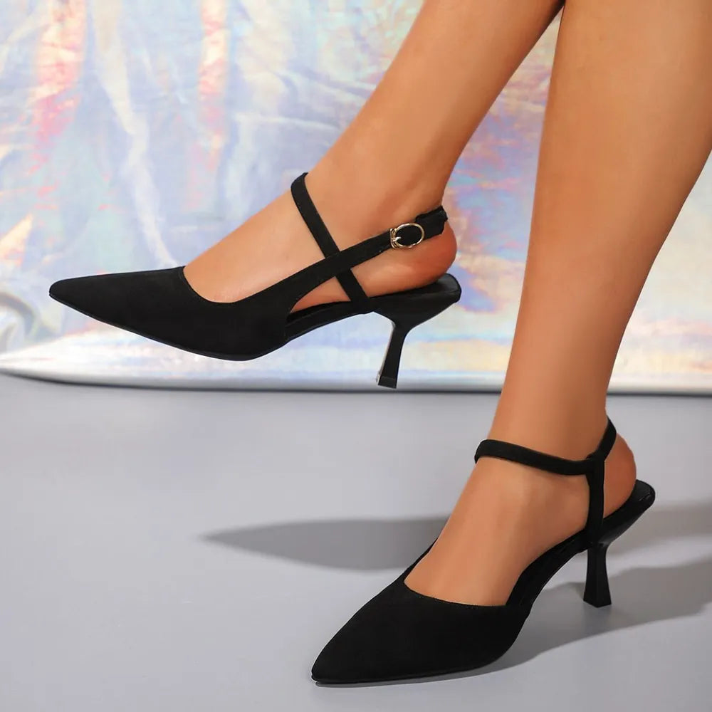 Ocean Fiorenza — Point Toe Slingback Pumps Black Fashion Footwear, alternate view 4