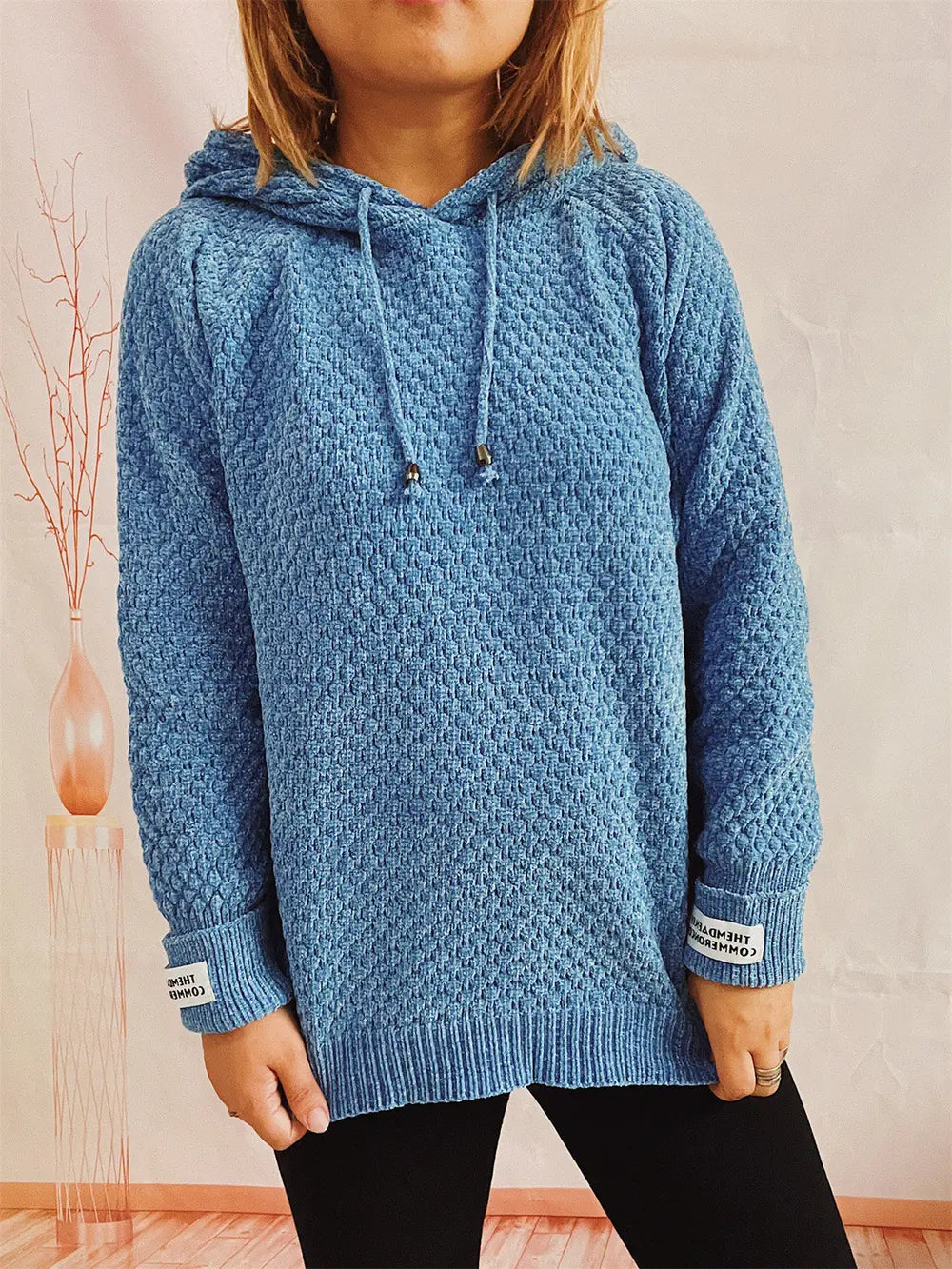Fable Delacroix — Drawstring Long Sleeve Hooded Sweater, alternate view 11