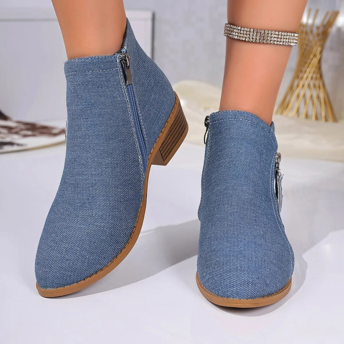 Harbor Fiorenza — Point Toe Block Heels Boots Fashion Footwear, alternate view 4