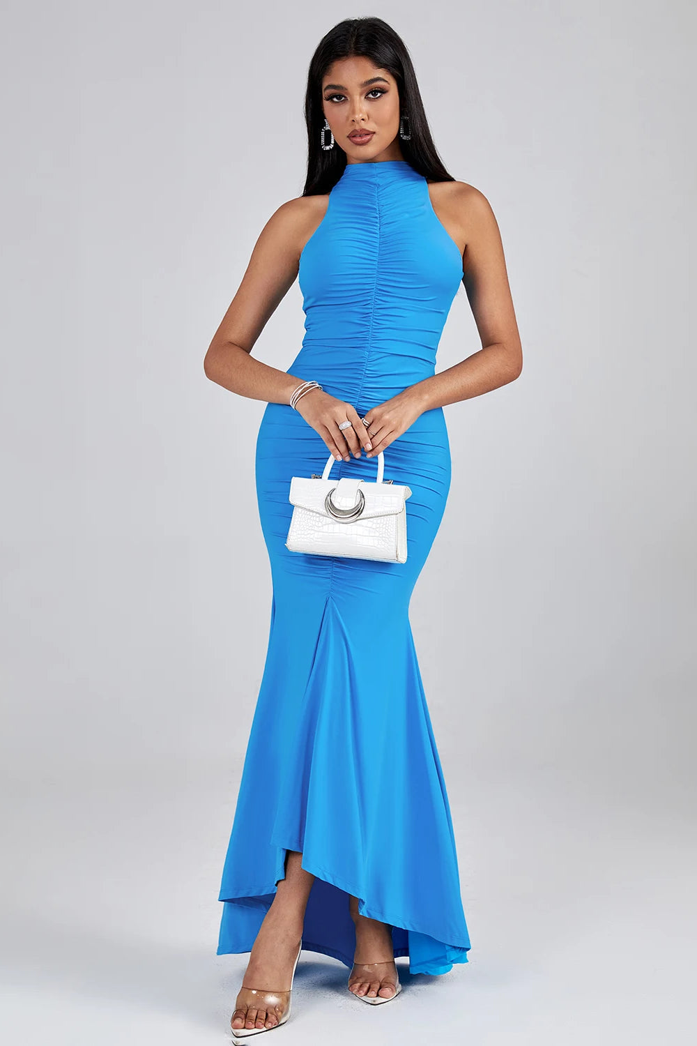 Bellamy — Ruched Maxi Bodycon Turtleneck Dress, alternate view 5