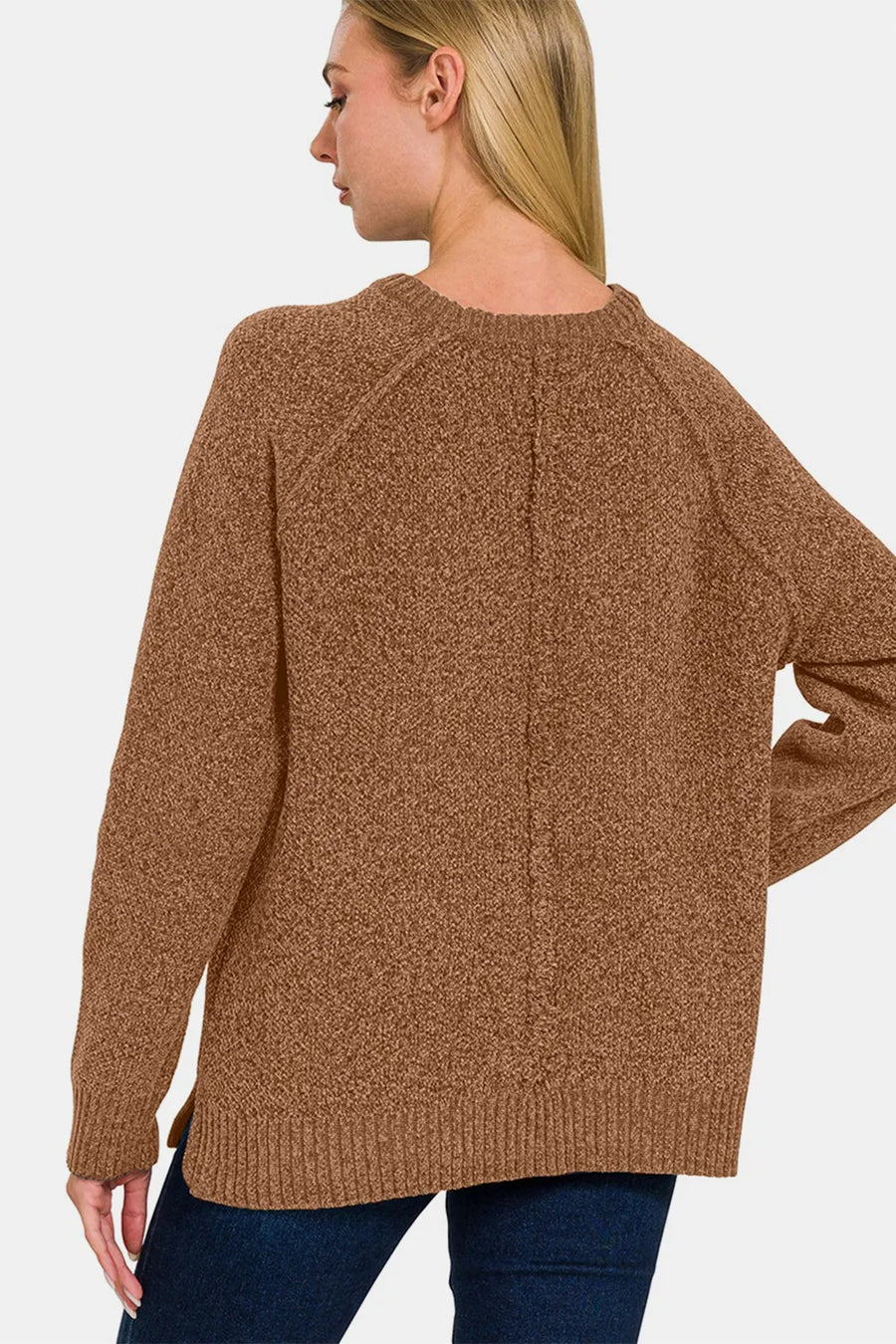 Hollis Moreau — Zenana Side Slit Raglan Sleeve Sweater, alternate view 2