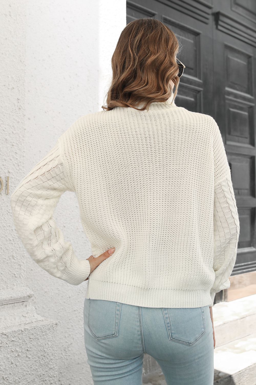 Darcy Moreau — Cable-Knit Turtleneck Sweater, alternate view 6