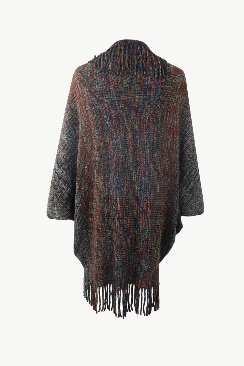 Ocean Sorrento — Multicolored Fringe Trim Poncho, alternate view 14