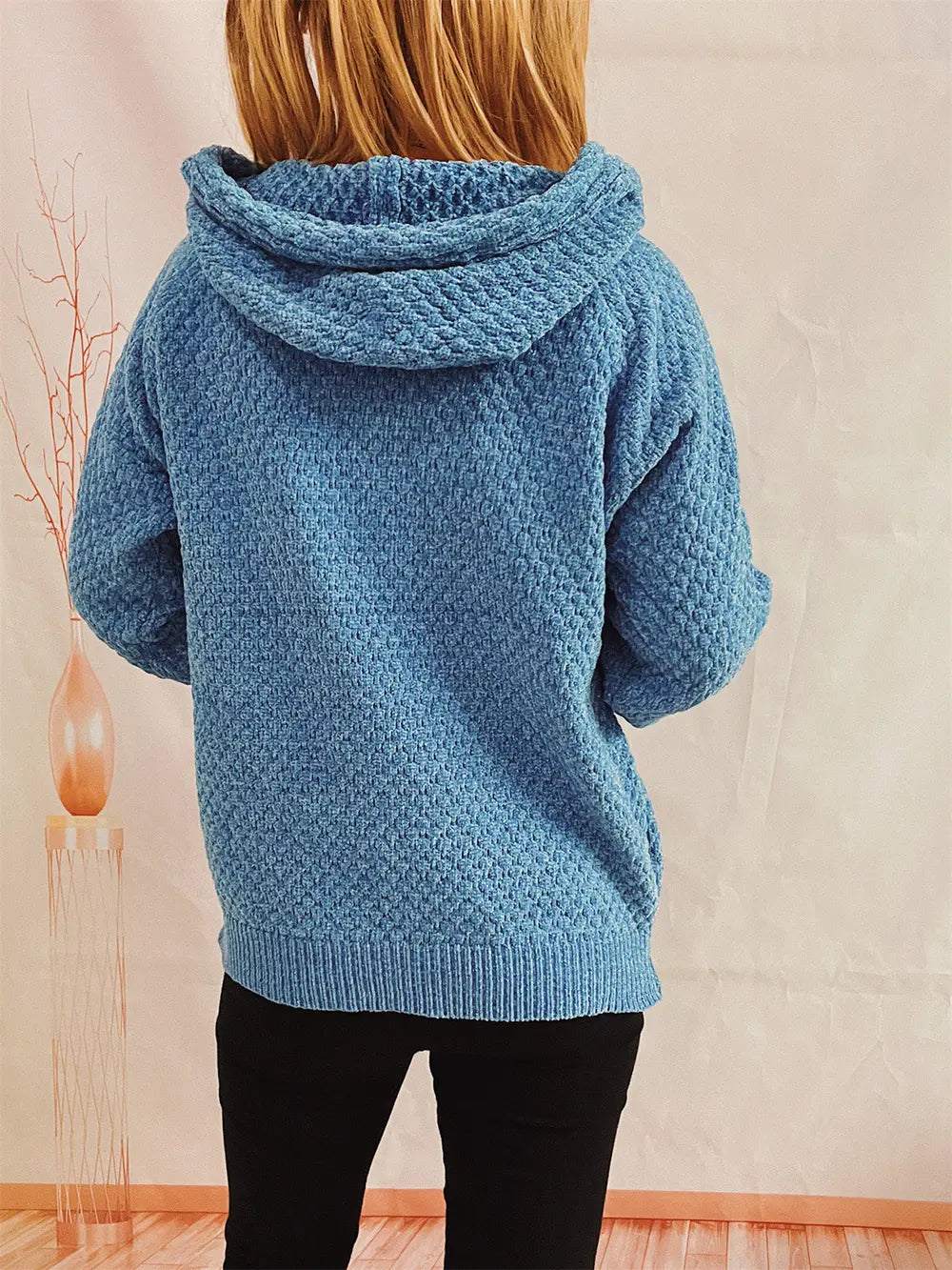 Fable Delacroix — Drawstring Long Sleeve Hooded Sweater, alternate view 15