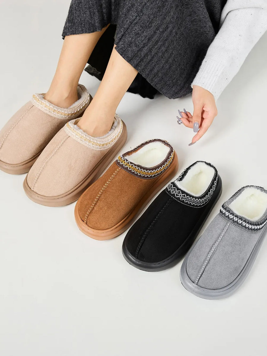Emery Marino — Faux Fur Suede Platform Slippers Fashion Footwear