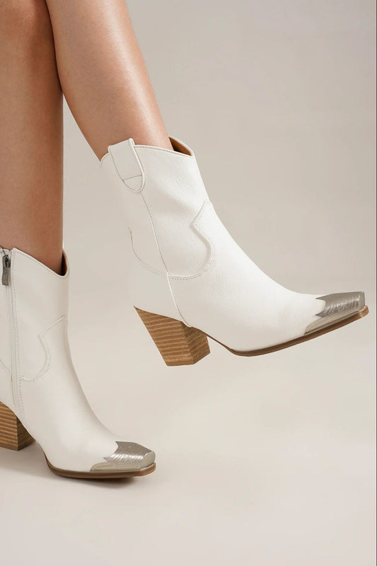 Beast Fashion Faux Leather Block Heel Boots with Side Zippers - Opulent Empire