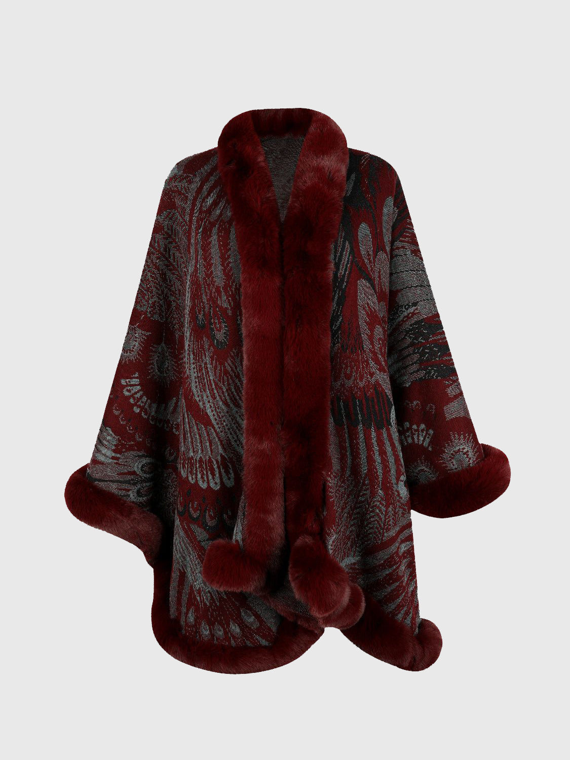 Dove Versailles — Printed Open Front Poncho, alternate view 8