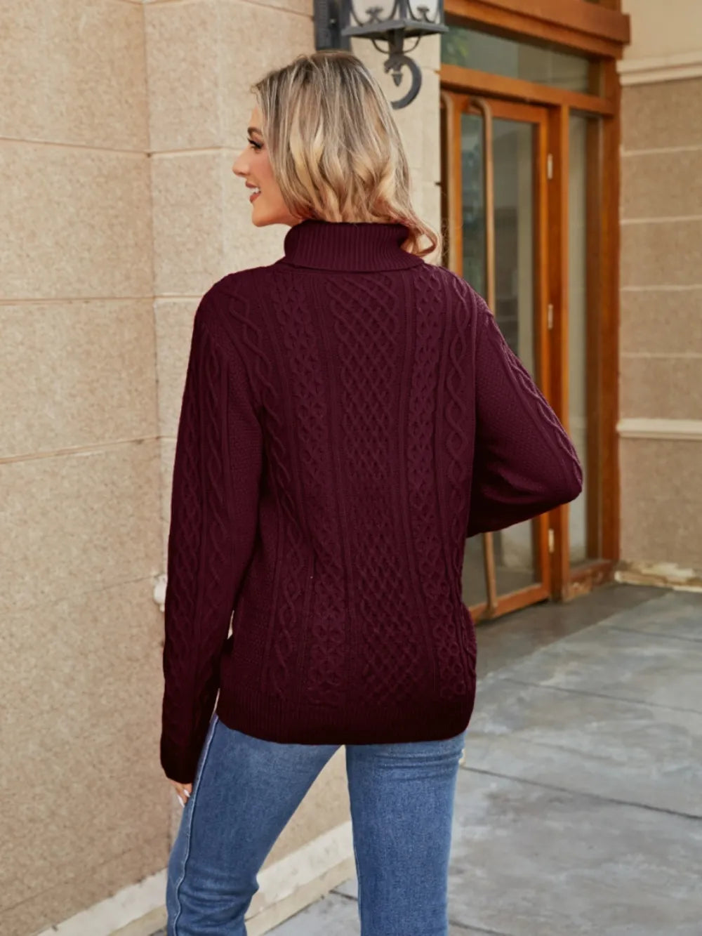 Blaise Valmont — Cable-Knit Mock Neck Sweater, alternate view 12