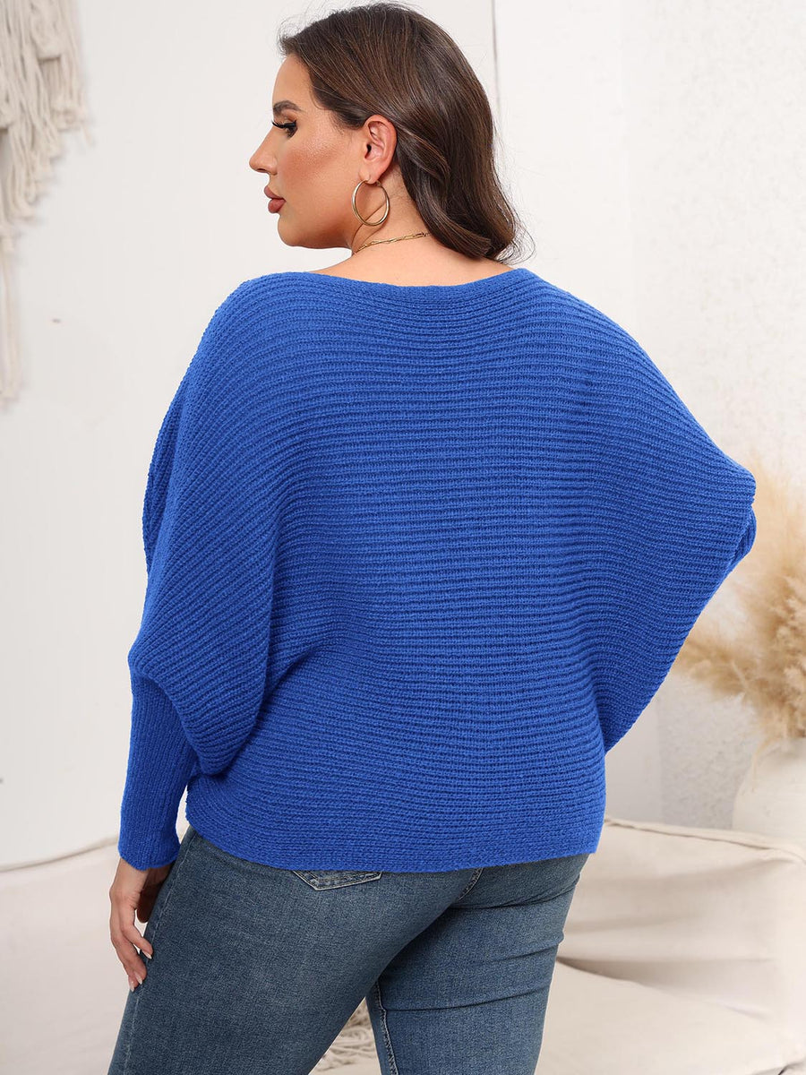 Sage Moreau — Full Size Boat Neck Batwing Sleeve Sweater, alternate view 2
