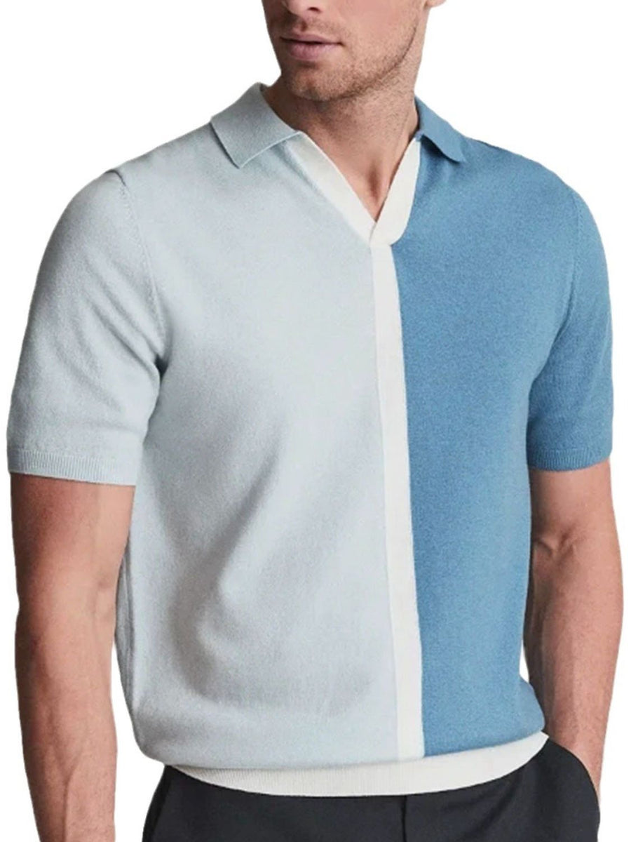 Men's Plus Size Two-Tone Short Sleeve Polo - Opulent Empire