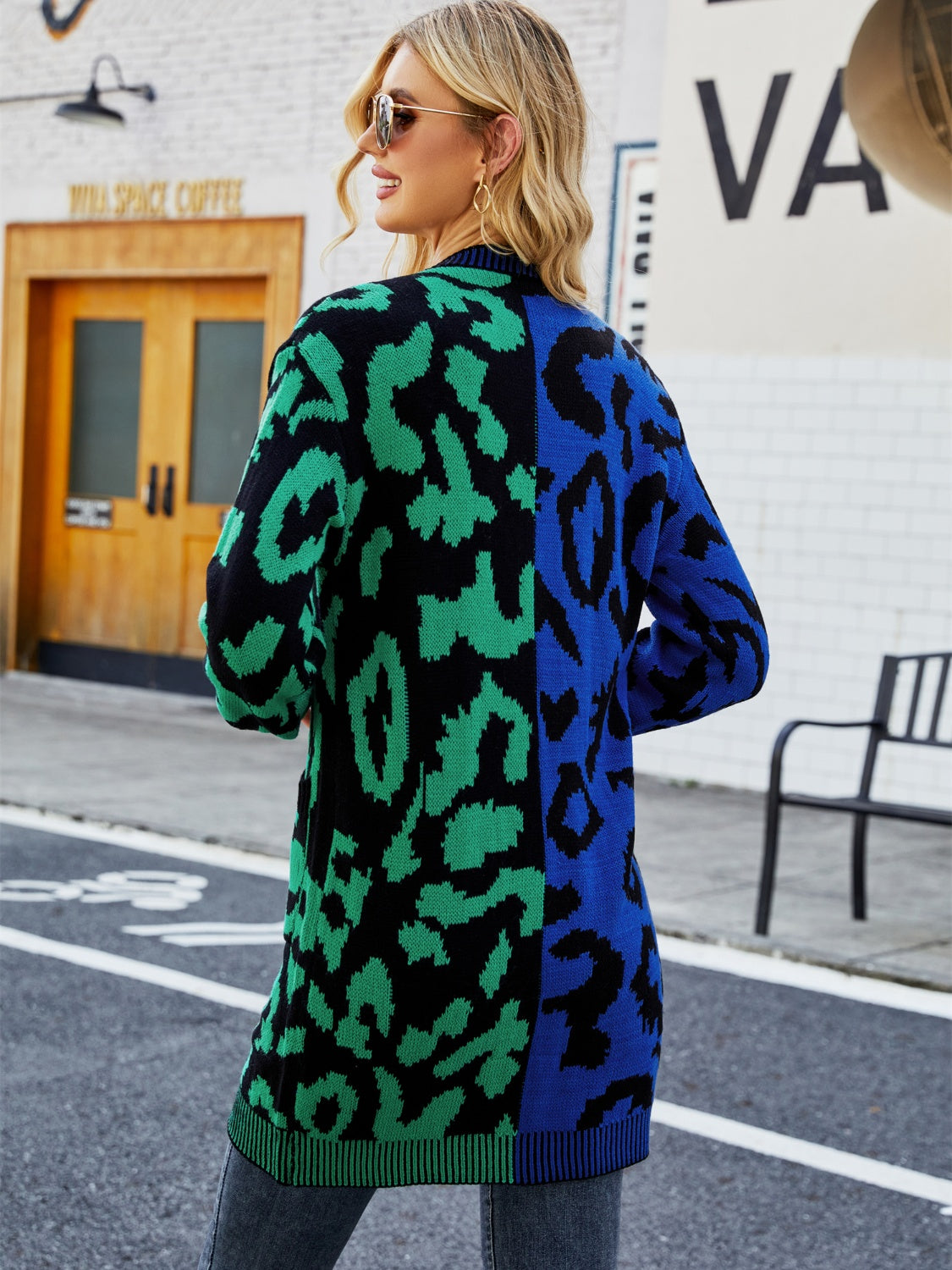 Indigo Rivière — Angel Wings Leopard Button Down Longline Cardigan, alternate view 12