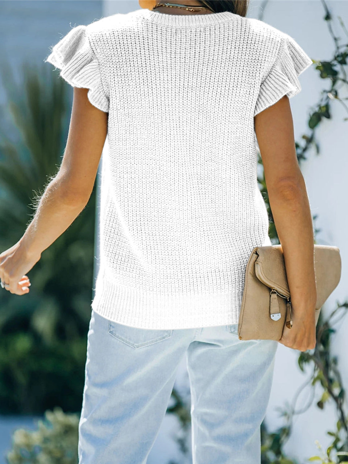 Noa Rivière — Round Neck Cap Sleeve Sweater, alternate view 9
