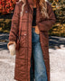 Pocketed Bubble Texture Long Sleeve Longline Winter Coat