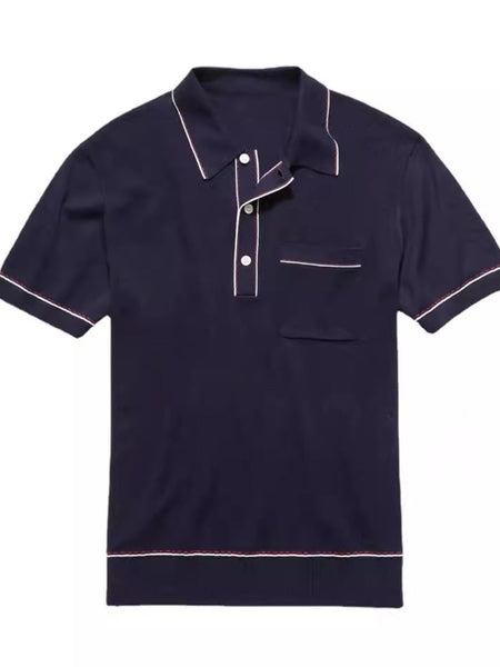 Men's Plus Size Button Detail Short Sleeve Polo - Opulent Empire