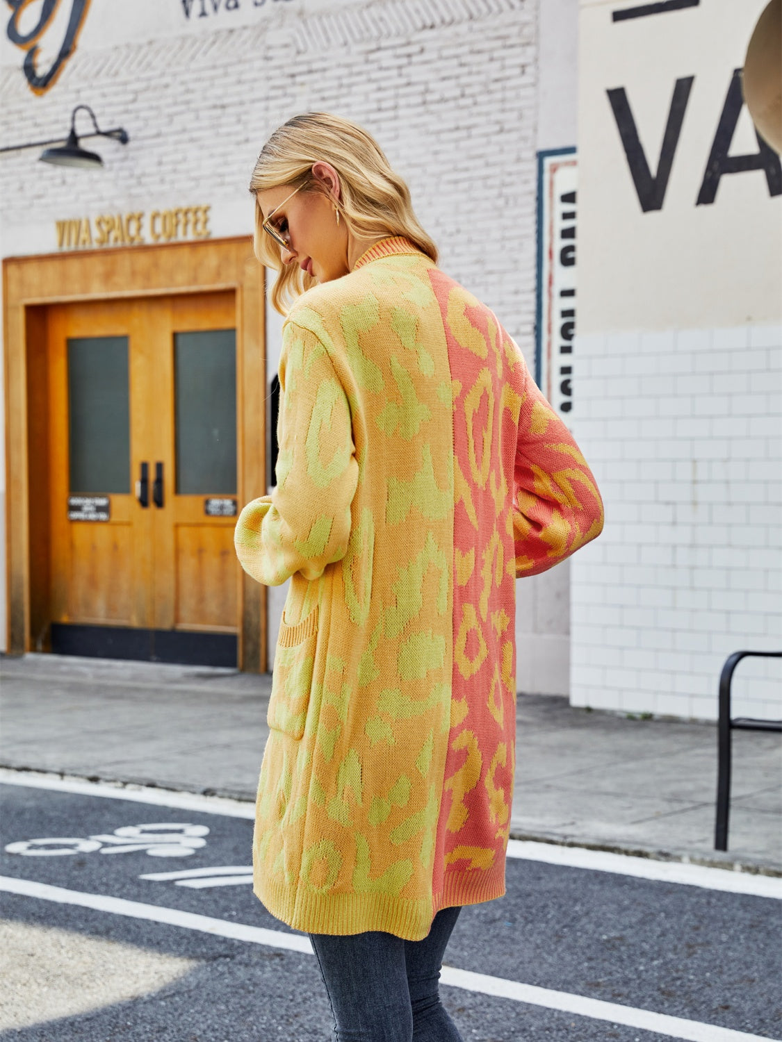 Indigo Rivière — Angel Wings Leopard Button Down Longline Cardigan, alternate view 9