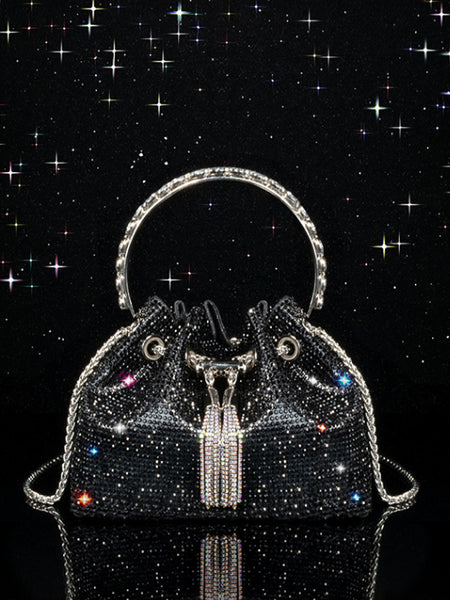 Women's Fashion Simple Rhinestone Chain Portable Shoulder Messenger Bag