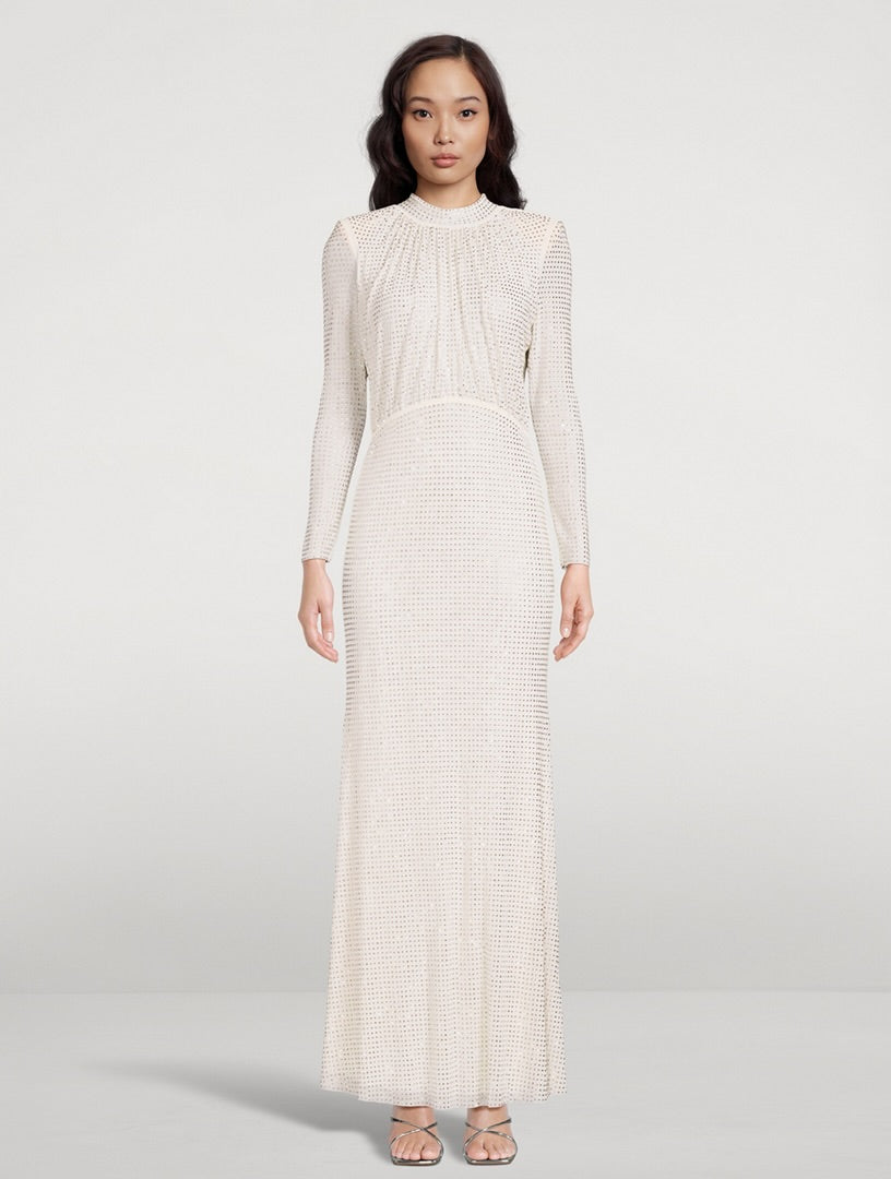 Firona™ | Crystal Mesh Maxi Dress - Opulent Empire