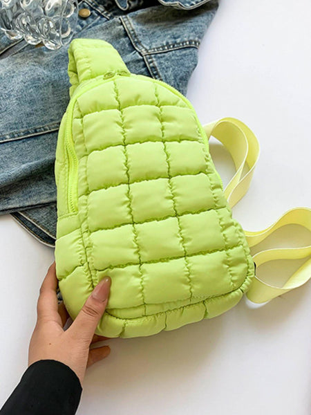 Quilted Nylon Crossbody  Bag