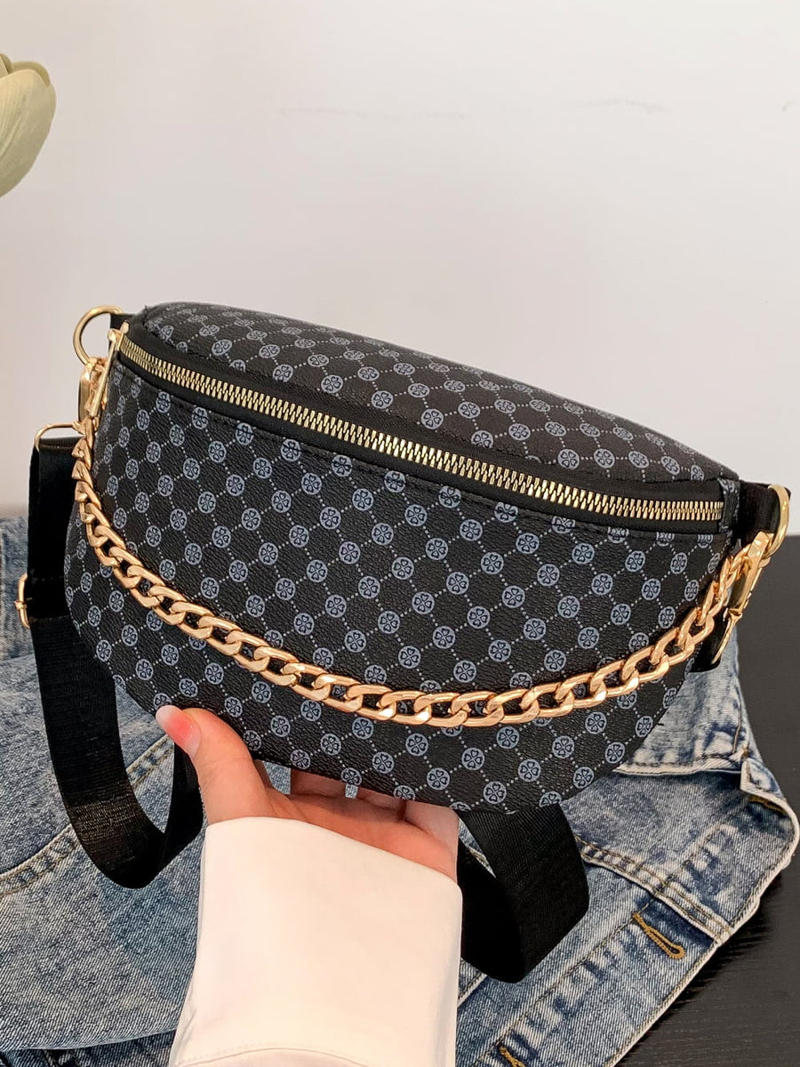 Printed PU Leather Sling Bag