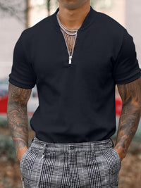 Ignatius — Men's Full Size Baseball Collar Solid Polo Plus Size