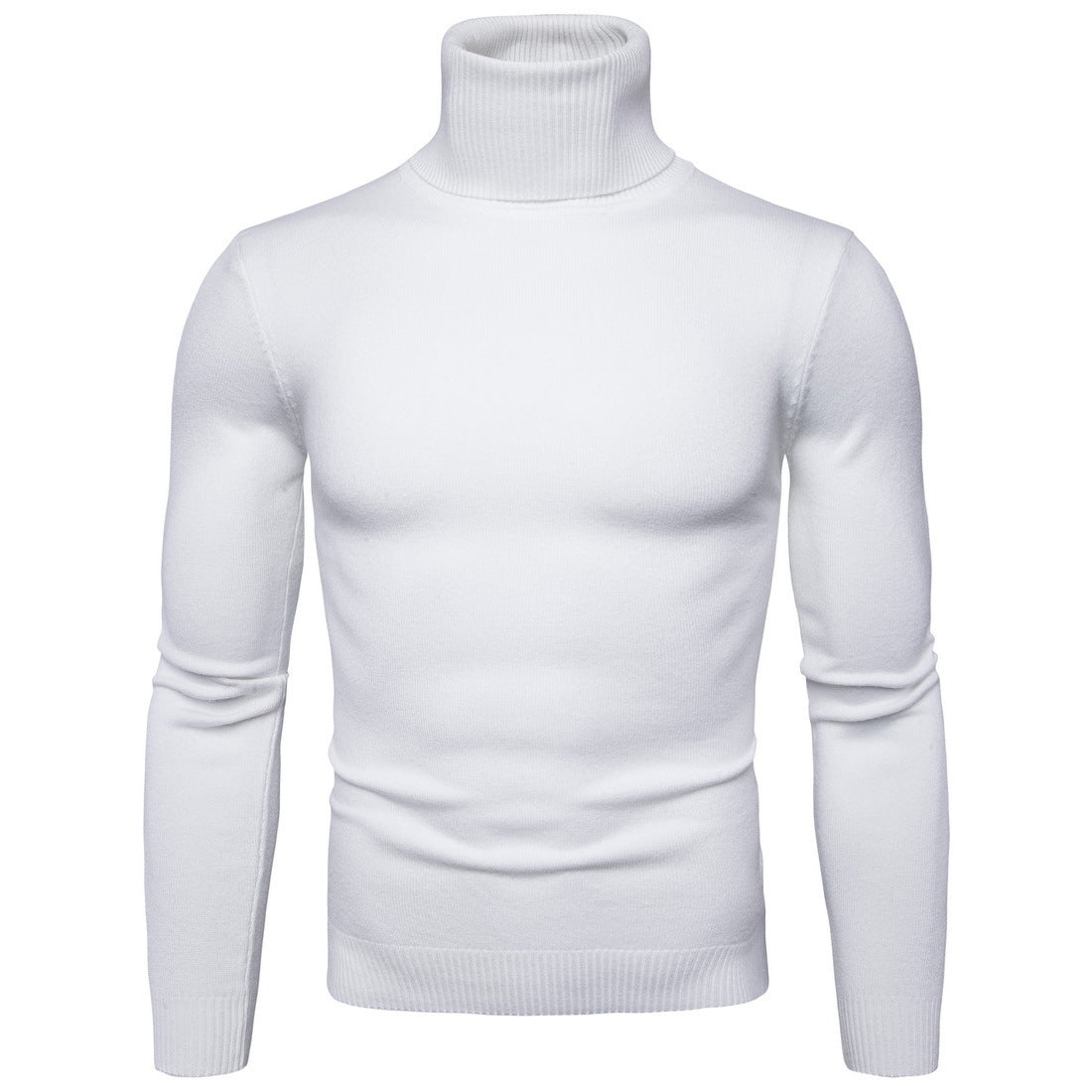 Winter Warm Basic Thermal Turtleneck Sweater Mens Solid Color Slim Fit Clothes Pullover Top