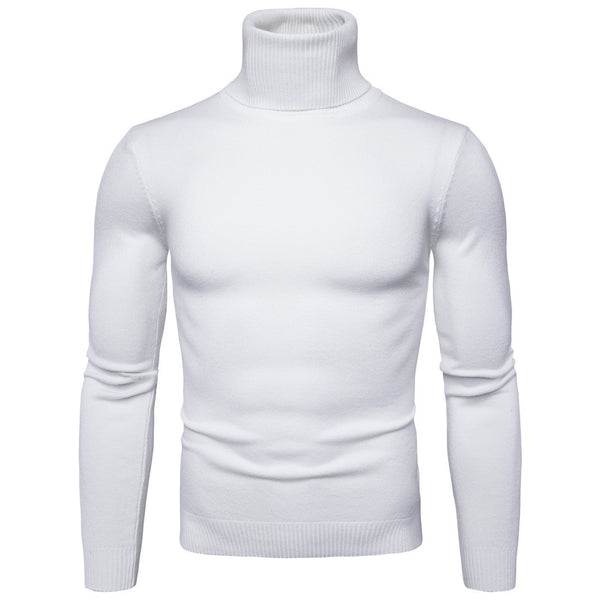 Winter Warm Basic Thermal Turtleneck Sweater Mens Solid Color Slim Fit Clothes Pullover Top