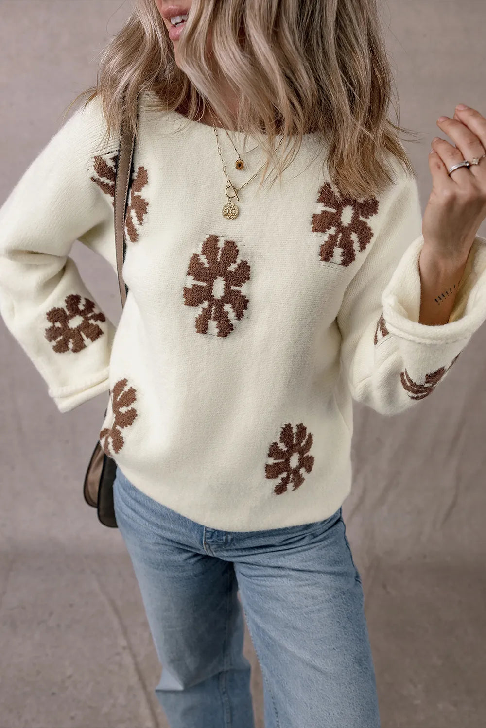 Ciel Moreau — Flower Round Neck Long Sleeve Sweater, alternate view 4