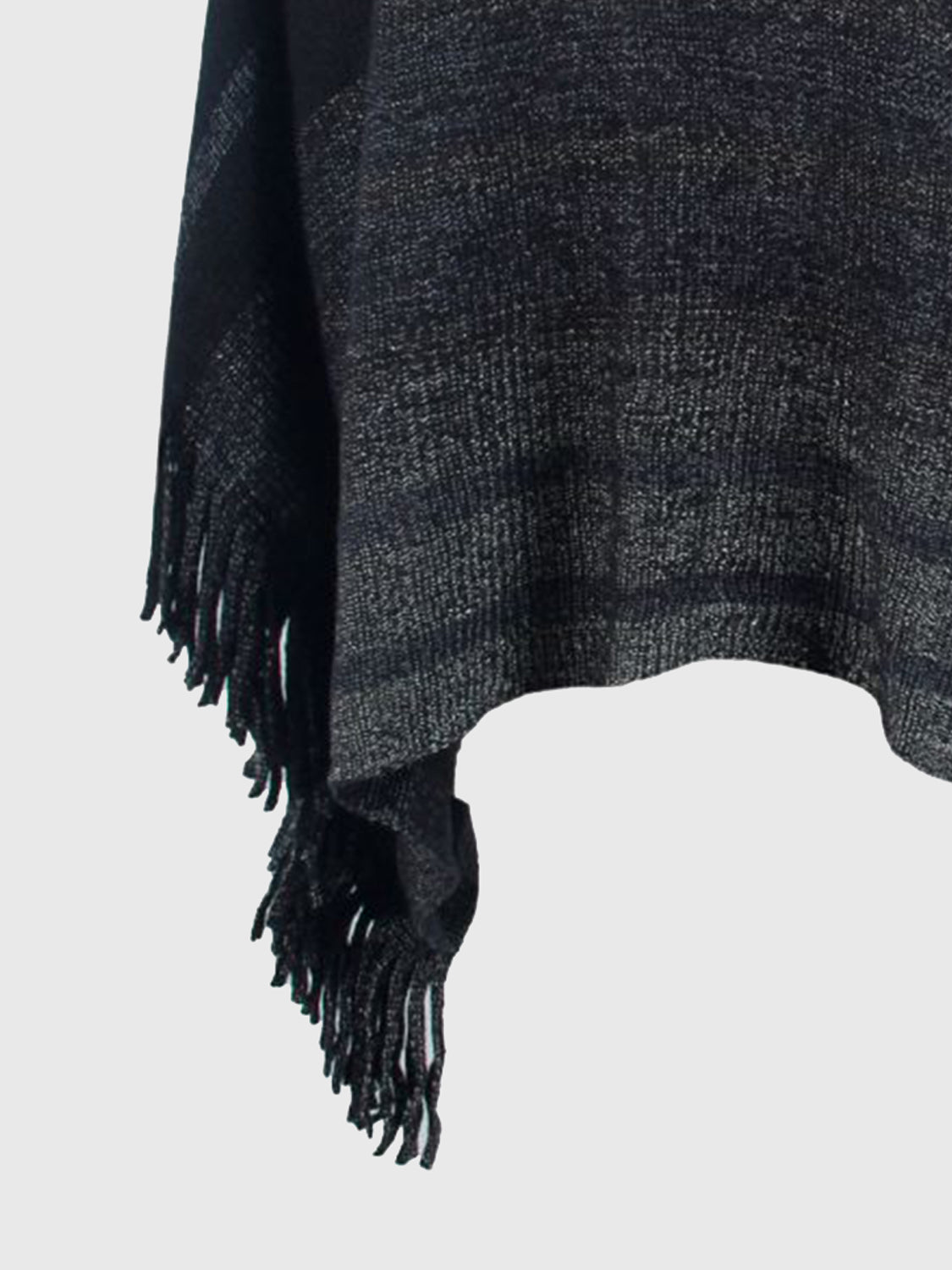 Emery Versailles — Striped Boat Neck Poncho with Fringes, alternate view 6
