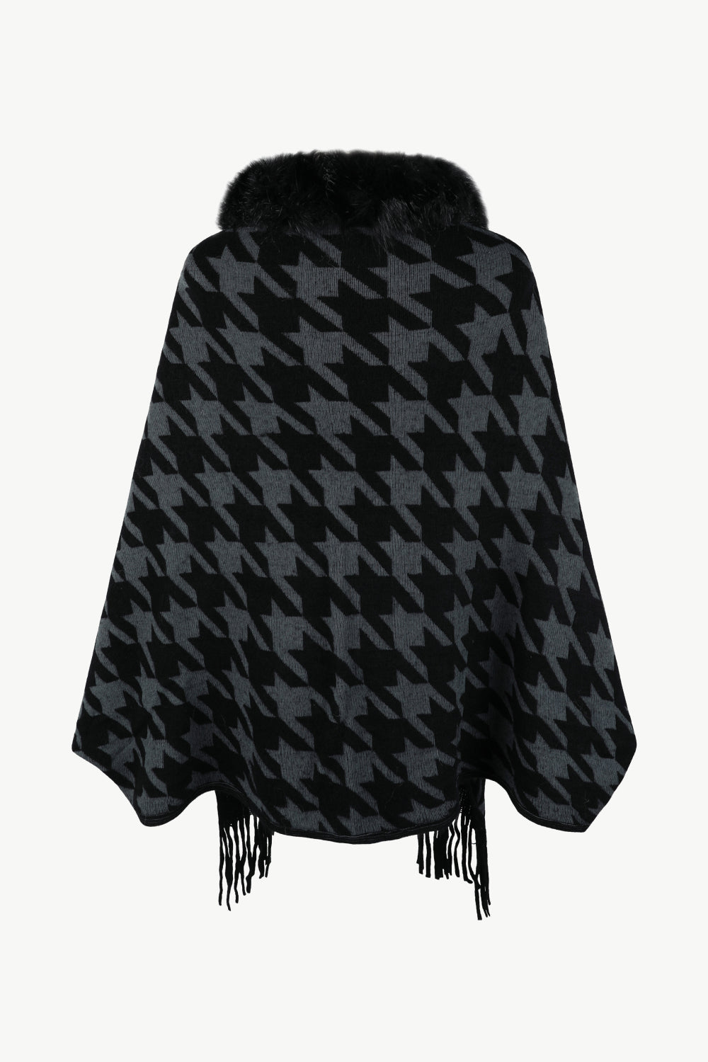 Jules Versailles — Houndstooth Fringe Hem Poncho, alternate view 16