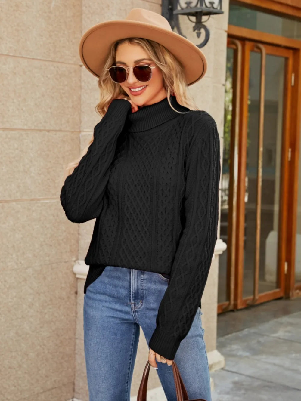 Blaise Valmont — Cable-Knit Mock Neck Sweater, alternate view 17