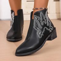 Blaise Bellini — Western Embroidered Ankle Boots Fashion Footwear, alternate view 2