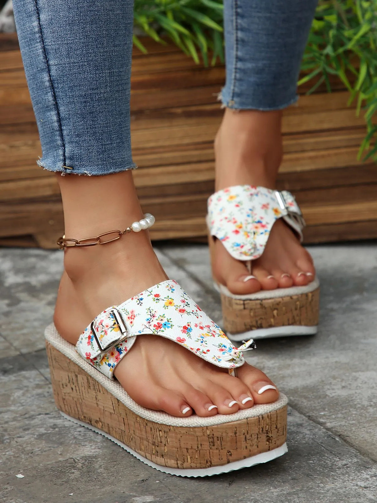 Jules Marino — Floral Print Wedge Platform Sandals Fashion Footwear, alternate view 5