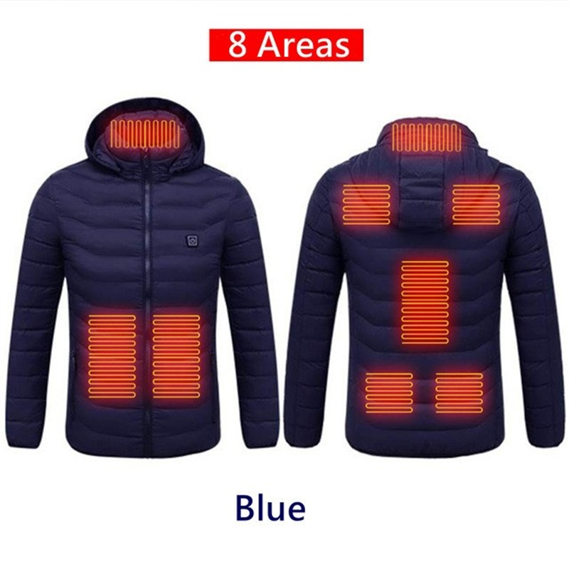 Boreal Arden blue hooded jacket, 8-zone heating illustration