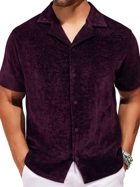 Men's Plus Size Button Down Short Sleeve Shirt - Opulent Empire