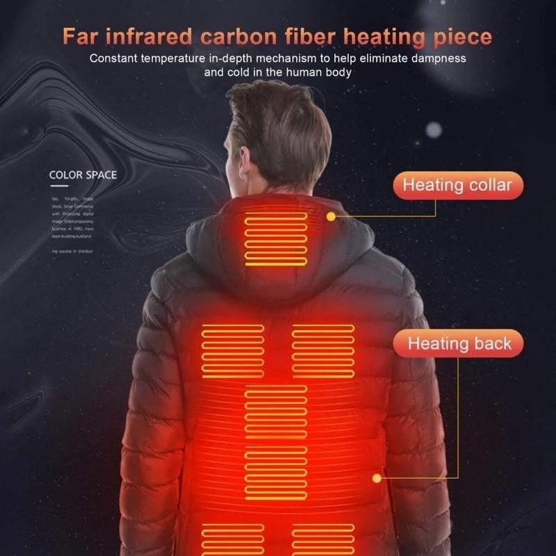 Boreal Arden heated jacket illustrated upper-body heating layout