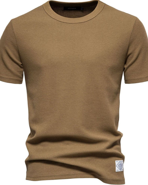 Men's Waffle-Knit Short Sleeve T-Shirt - Opulent Empire