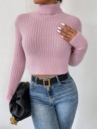 Harbor Fontaine — Ribbed Turtleneck Long Sleeve Sweater