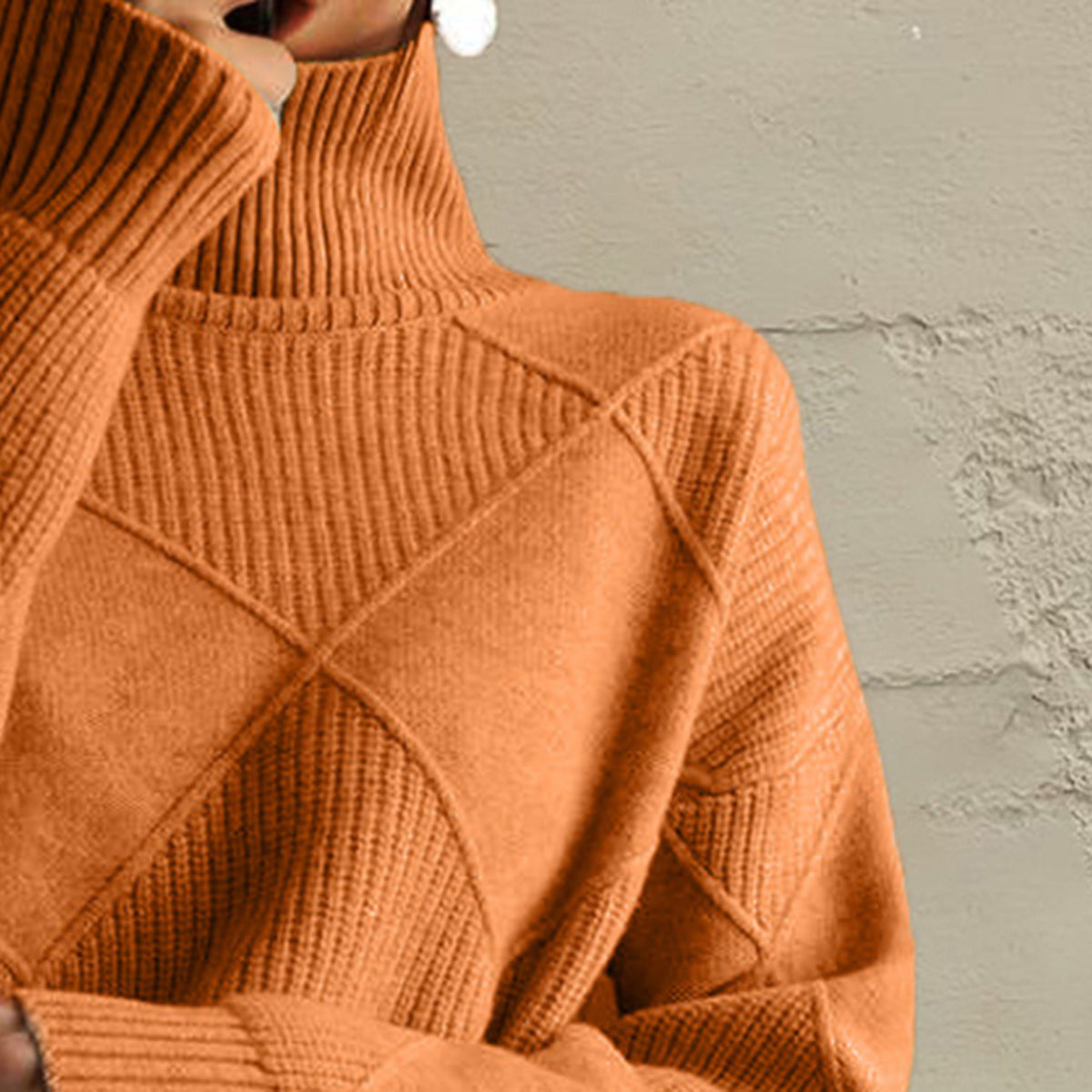 Emery Rivière — Geometric Turtleneck Long Sleeve Sweater, alternate view 15